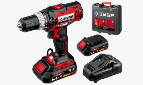 ДШУ-185-22 Дрель-шуруповерт ЗУБР,  ударная, 18В, 2 АКБ (2Ач), в кейсе