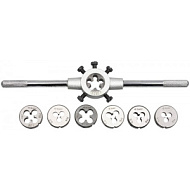 Набор ЗУБР МАСТЕР с металлорежущим инструментом, плашки М3-М12, 8 предметов