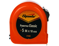 31303 Рулетка Sparta Classic, 5 м х 18 мм, пластиковый корпус