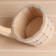 Ковш - черпак для бани и сауны, 500 мл, липа, нержавеющий обруч, 20 см, «Добропаровъ»