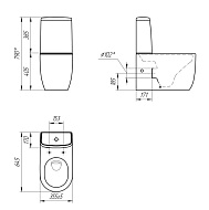 Унитаз-компакт Cersanit MODUO VORTEX 011, гор  выпуск, сиденье дюр с микролифтом тонкое 2-реж.