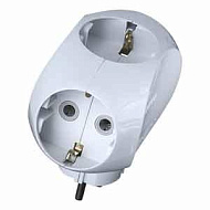 Тройник Makel с заземлением белый 10015