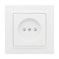453862 Розетка 1-м СП Минск 10А защ. шторки без заземл. бел. Basic EKF ERR10-022-100