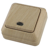 Выключатель TDM 2-кл. открытой установки IP20 10А, сосна Ладога