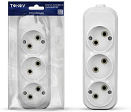 Колодка удлинителя MAKEL MGP 131 3-х местная, с заземлениемКолодка удлинителя 3-м TOKOV ELECTRIC 10А без заземл. АБС-пластик бел.  TKE-C01-KU3