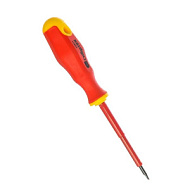 12931 Отвертка диэлектрическая Сибртех SL3 x 75 мм, CrV, до 1000 В, двухкомпонентная рукоятка