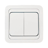 Выключатель MAKEL Mimoza 2-клав. скрытой проводки белый с белой вставкой