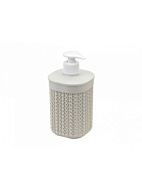 М1823 Дозатор для жидкого мыла М-Пластика Вязание белый ротанг, 0,5л