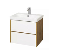 Тумба-умывальник Акватон Сканди 70, с раковиной Адриана70, Белый/Дуб Рустикальный  682x427x591 мм