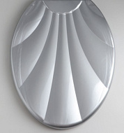 1593649 Сиденье для унитаза «Ракушка», 44,5×37 см, с крышкой, серебристый перламутр