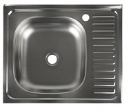 V-202 Мойка кухонная VLadiks, правая/левая, прямоугольная, накладная,нерж. матовая 0,4 мм без сифона