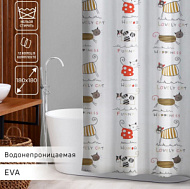 855936 Штора для ванны Доляна «Коты», 180×180 см, EVA