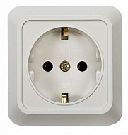 Розетка 1-м IN HOME BOLLETO с заземл. накл. 7028 бел. ASD