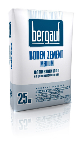 Ровнитель для пола Bergauf BODEN ZEMENT MEDIUM, 25 кг