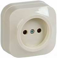 Розетка 1-м ОП IEK GLORY РС20-2-ХК 10А без заземл. крем. ERH10-K33-10