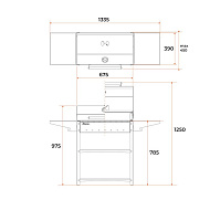 Мангал Family Standart BBQ FSB2000, 133.2×44.1×96.6 см, 2 мм, крышка, боковые полки