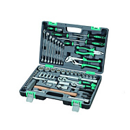 14104 Набор инструментов, 1/2", 1/4",  CrV, пластиковый кейс  76 предм.// STELS