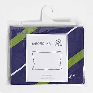 3639594 Наволочка Этель «Зелёно-синие зигзаги» 50х70, поплин, 125 г/м2