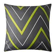 4680831 Наволочка "Этель" Зелено-серые зигзаги 70*70, 100% хлопок, поплин, 125 г/м2