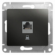 Механизм розетки компьютерной 1-м GLOSSA RJ45 кат.5E антрацит SchE GSL000781K