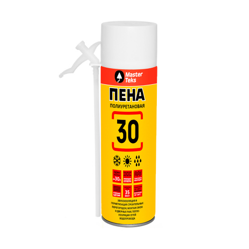 Пена MasterTeks полиуретановая 30 бытовая 350мл всесезонная