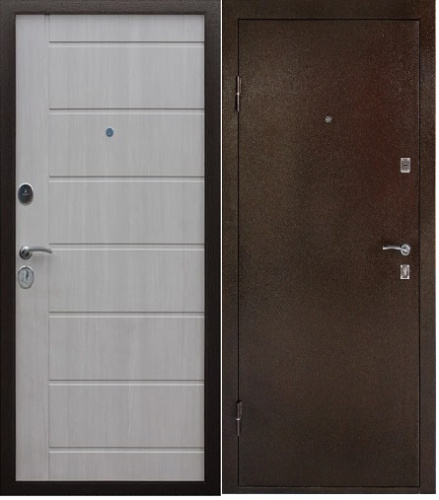 Дверь металлическая Комфорт 2050*860мм Дуб, левая