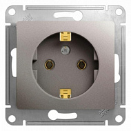 Механизм розетки 1-м СП GLOSSA 16А IP20 250В с заземл. платина SchE GSL001243