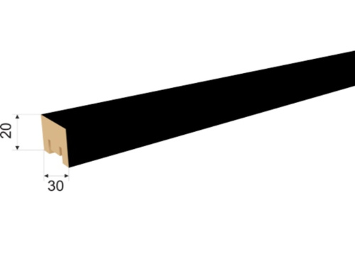 Интерьерная рейка МДФ STELLA Милана Black Edition 20*30*2750