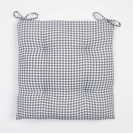 7810959 Сидушка на стул Этель "Клеточка" 40х40 см, цв. серый, 100% полиэстер