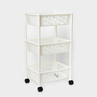 1076599 Этажерка напольная Prima, 3-х секционная, на колёсиках