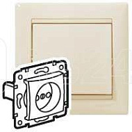 91424 Механизм розетки 1-м СП Valena 16А IP21 2P без заземл. сл. кость (DIY-упак.) Leg 695611