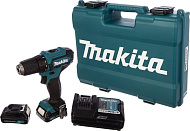Дрель аккумуляторная Makita DF 333 DWYE (12В, 2х1.5Ач Li-ion , БЗП-10мм, 0-450\1700об\м, 30\14Нм)