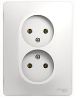 Розетка SсhE GLOSSA 2-мест, скрытой проводки, без заземления, белая
