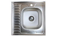 V-205 Мойка кухонная Vladiks,правая,прямоуг, накладная,нерж. матовая 0,4 мм без сифона 600*500*150мм