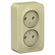 520068 Розетка 2-м ОП Blanca 16А IP20 250В без заземл. без защ. шторок с изолир. пластиной беж.
