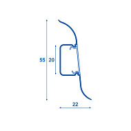 001 Плинтус Лексида 55х2200мм Белый