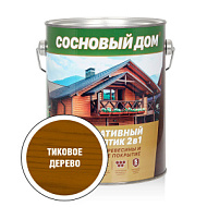 Декоративно-защитный состав для древесины СОСНОВЫЙ ДОМ, тиковое дерево, 2,7л