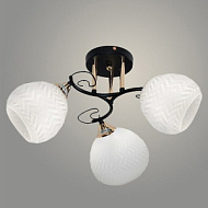 Люстра 11295-9/3 черный/золото НПБ 01-3х60-214 (Плафон N2999) Серия М1 Е27 ГУ 3x60W Е27