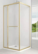 Душевое ограждение Comforty 36GL прозрачное стекло, профиль брашированное золото, без поддона,