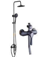 D9076-7 Смеситель для душа Dirakan, черный, Тропический дождь, лейка 1 режим