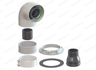 Колено коаксиальное d60/100 МЕТАЛЛ с фланцем