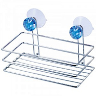 Полка для ванной комнаты Рыжий кот Бриллиант, хром, металл, на присосках, 195*100*105мм