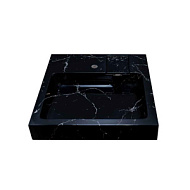 Раковина Стандарт 60 Черный мрамор с кронштейном и мыльницей 600х599х85 мм