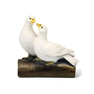 Садовая фигура из полистоуна «Голуби Пара на трубе», 25×14×22 см