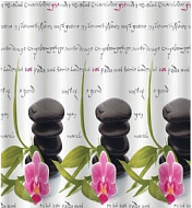 Штора в ванную комнату Санакс, Камни с цветами, без колец, 1,8*1,8м