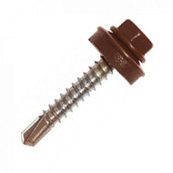 Саморез кровельный 4,8х28мм сверло RAL8017 шоколадный 60шт/коробка