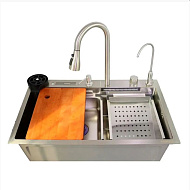 KN754505 Многофункциональная мойка Dikalan серая из нержавеющей стали, 75*46 см без LED-дисплея