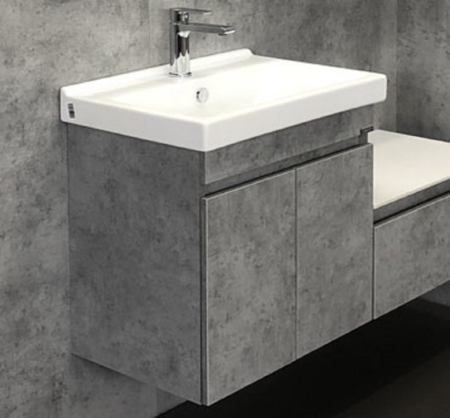 Тумба-умывальник Comforty Осло 60, с раковиной Fest 60 F01, бетон светлый, 600*630*400 мм