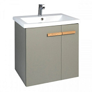 VMUN60COH-T2STP Тумба-умывальник Viant Мюнхен 60, раковиной COMO 60, хаки, подвесная, 600x670x450 мм