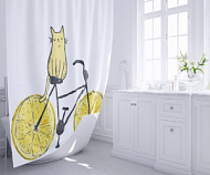 FX-2515 Штора в ванную комнату Fixsen Cat, без колец, 1,8*2 м